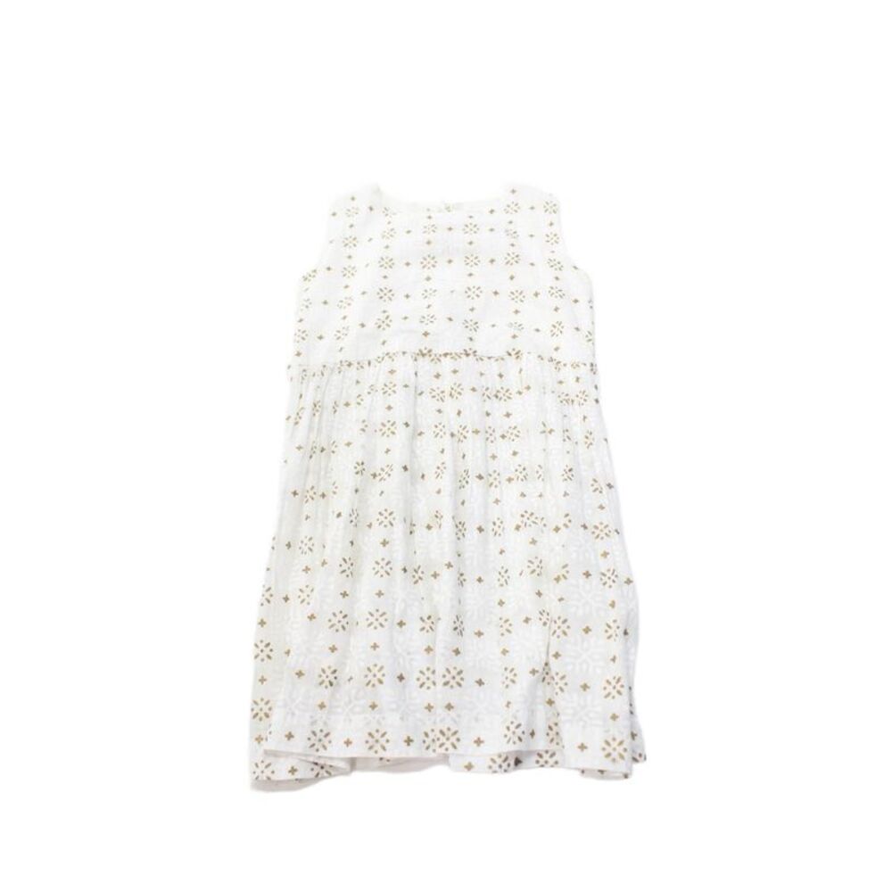 Roberta Roller Rabbit Girls Cotton Sleeveless Gathered Waist Dress White Size 8